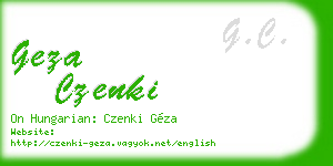 geza czenki business card