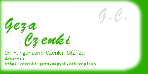 geza czenki business card